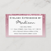 Glam Paars Roos Gold Glitter Drift Eyelash Visitekaartje (Achterkant)