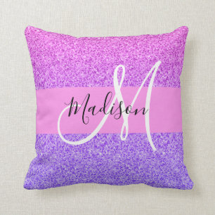 Glam Paars Roze Glitters Schitterende Gradiënt Mon Kussen