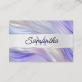 Glam Paarse Blauwe Parel Swirls Monogram Visitekaartje (Voorkant)