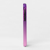 Glam Paarse Faux Glitter Driemonogram Case-Mate iPhone Case (Achterkant/links)