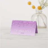 Glam Paarse Glitter Drip Elegant gepersonaliseerd (Achterkant)