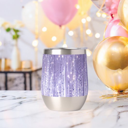 Glam Paarse Lavendel Tinsel Stripes Kerst (Vrijgezellenfeest)