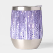 Glam Paarse Lavendel Tinsel Stripes Kerst (Links)