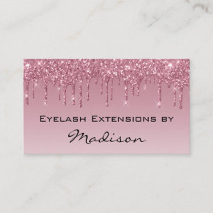 Glam Paarse Roze Gouden Glitter Drips Make-up Wimp Visitekaartje