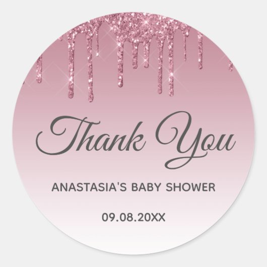 Glam Paarse roze roze roodbruin Goud Hartelijk dan Ronde Sticker (Voorkant)