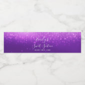 Glam Paarse Sweet 16 Waterfles Etiket (Enkel label)