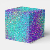 Glam Paarse turquoise sprankelende glittergradiënt Bedankdoosjes (Achterkant)