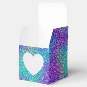 Glam Paarse turquoise sprankelende glittergradiënt Bedankdoosjes (Geopend)