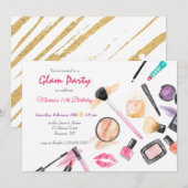 Glam Party Anniversaire Invitation (Devant / Derrière)