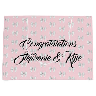 Glam Pink Aangepaste naam Tiffany Gefeliciteerd Groot Cadeauzakje
