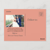 Glam Pink Bubbles Chic Calligraphy Bedankt Kaart (Achterkant)