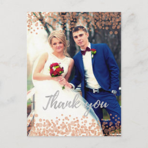 Glam Pink Bubbles Chic Calligraphy Bedankt Kaart