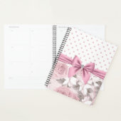 Glam Pink Diamond Bow Floral Polka Dots Planner (Display)