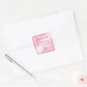 Glam Pink Glitter Folie Ingrediëntenlabels Vierkante Sticker (Envelop)