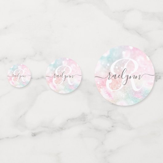 Glam Pink Glitter Pastel Girly Pattern Confetti (Achterkanten)