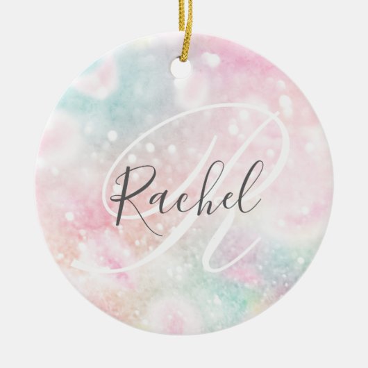 Glam Pink Glitter Pastel Girly Pattern Keramisch Ornament (Voorkant)