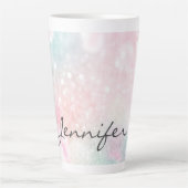 Glam Pink Glitter Pastel Girly Pattern Latte Mok (Voorkant)