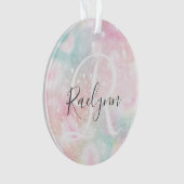 Glam Pink Glitter Pastel Girly Pattern Ornament (voorkant)