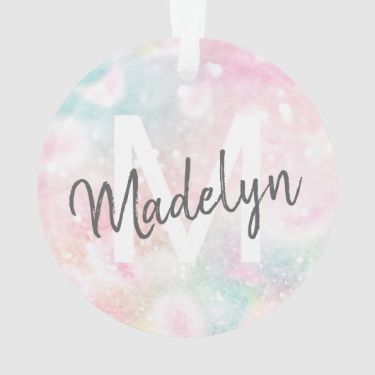 Glam Pink Glitter Pastel Girly Pattern Ornament (achterkant)