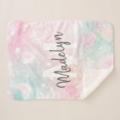 Glam Pink Glitter Pastel Girly Pattern Sherpa Deken (Voorkant (horizontaal))