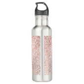 Glam Pink Glitzy Glitter Leopard Printerinspiratie Waterfles (Achterkant)