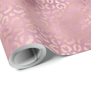 Glam Pink Glitzy Leopard Print Cadeaupapier
