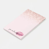 Glam Pink Kiss Lips Blush Glitter    Post-it® Notes (Schuin)
