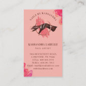 Glam Pink Nail Art Manicure Salon Script Monogram Visitekaartje (Achterkant)