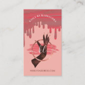 Glam Pink Nail Art Manicure Salon Script Monogram Visitekaartje (Voorkant)