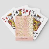 Glam Pink Ombre Gold Leopard Pattern - Gepersonali Pokerkaarten (Achterkant)