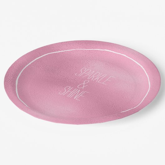 Glam Pink Ombre Papieren Bordje (Gekanteld)