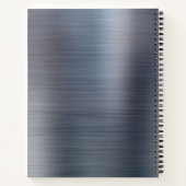 Glam Plain Brushed Metallic Gray Silver Monogram Notitieboek (Achterkant)