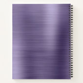 Glam Plain Brushed Metallic Lavender Monogram Notitieboek (Achterkant)