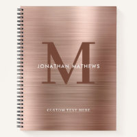 Glam Plain Brushed Metallic Roos Gold Monogram
