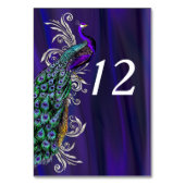 Glam Purple Satin Mariage Numéro de table Carte (Dos)