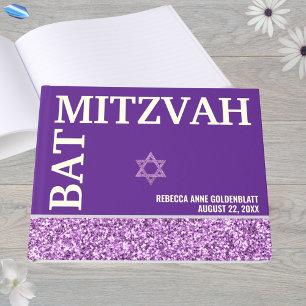 Glam Purple Star De David Bat mitzvah Gold