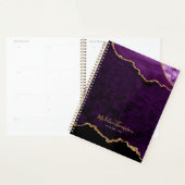 Glam Purple Velvet Agate Géode Gold Script (Devant avec enveloppe)