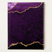 Glam Purple Velvet Agate Géode Gold Script (Dos)