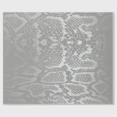 Glam Python Snake Safari Skin Silver Grey Cadeaupapier (Vlak)