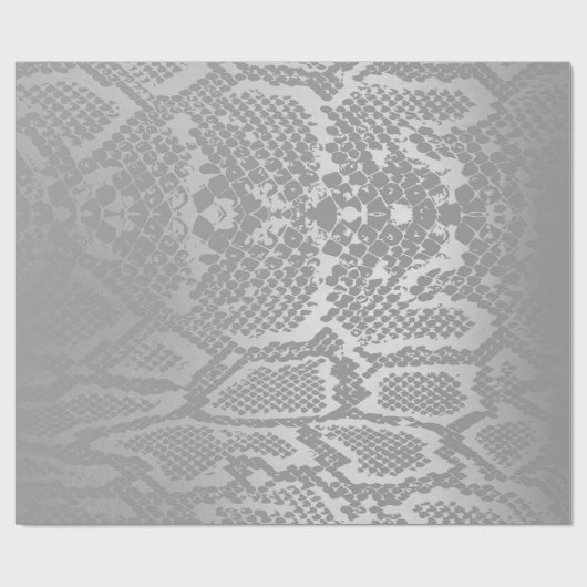 Glam Python Snake Safari Skin Silver Grey Cadeaupapier (Vlak)