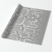 Glam Python Snake Safari Skin Silver Grey Cadeaupapier (Uitgerold)