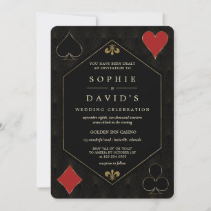 Glam QR Code Art Deco Gatsby Casino Poker Wedding Kaart