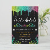 Glam Rainbow Gradient Glitter New Home Aankondiging (Staand voorkant)