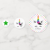 Glam Rainbow Unicorn Birthday Party Confetti (Voorkanten)