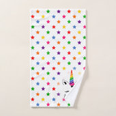 Glam Rainbow Unicorn et étoiles (Serviette à main)
