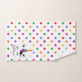 Glam Rainbow Unicorn et étoiles (Serviette à main)