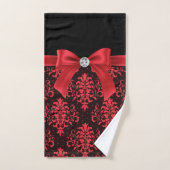 Glam Red Bow-Red Lace-Black Bad Handdoek (Handdoek)