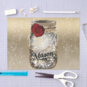 Glam Red Rose Mason Jar Tissuepapier (Craft)