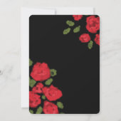 Glam Red Roses script Wedding Invitation Kaart (Achterkant)