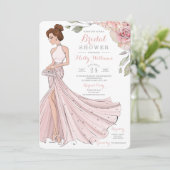 Glam Redhead Bride Vrijgezellenfeest Kaart (Staand voorkant)